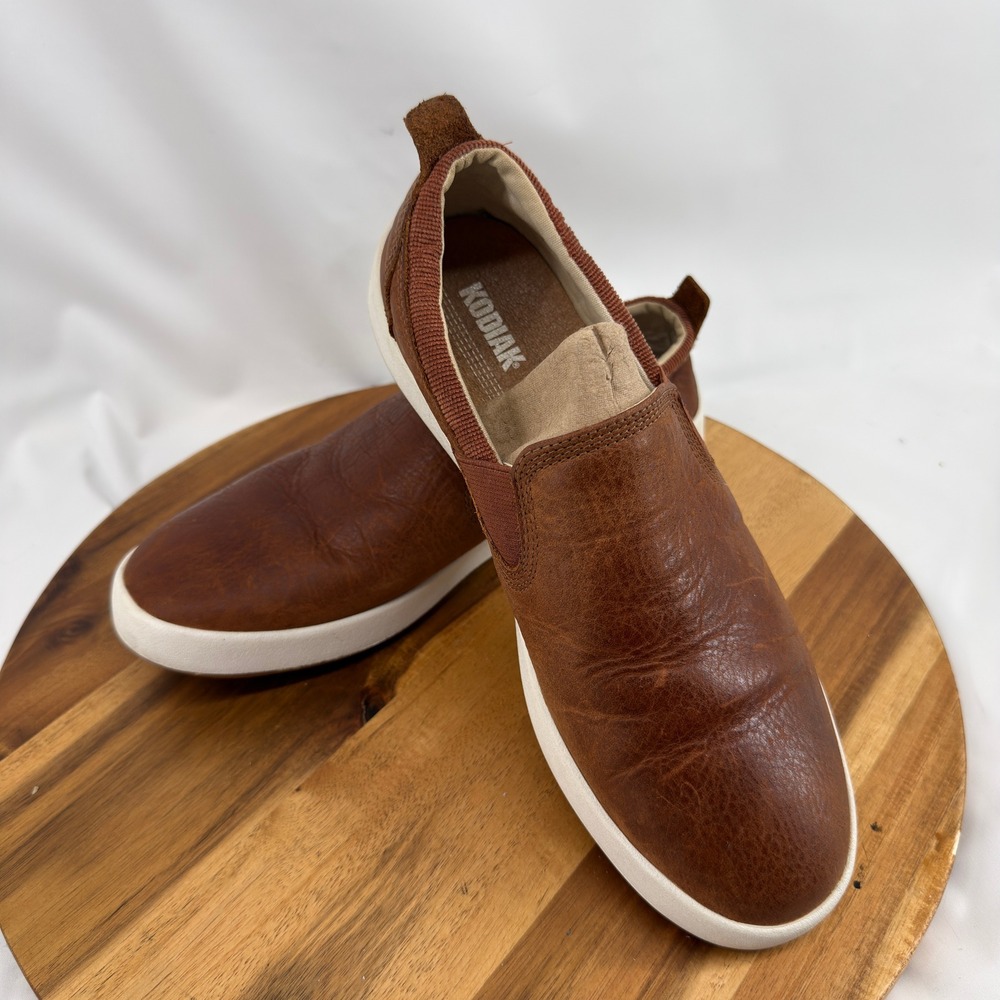 Kodiak Slip On Sneaker Mens 8.5 Brown Leather KD419212A86 Casual Round Toe